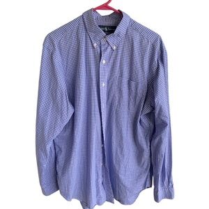 Ralph Lauren Men's Blue Checkered Shirt Classic Fit Size Large